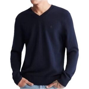 Calvin Klein Men’s The Extra Fine Merino Wool Sweater Monogram Logo